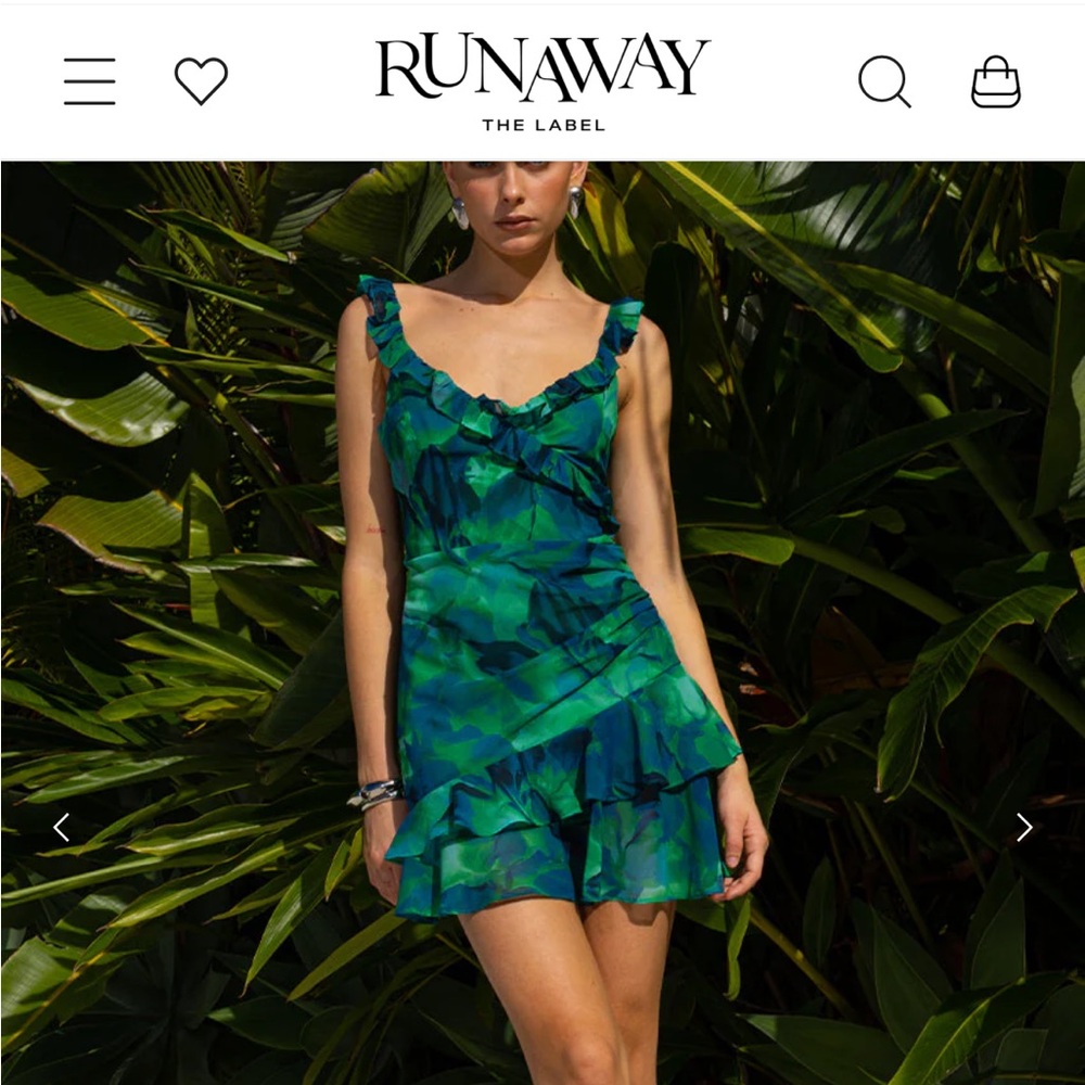 Runaway the Label - Green and Blue Ruffled Dress